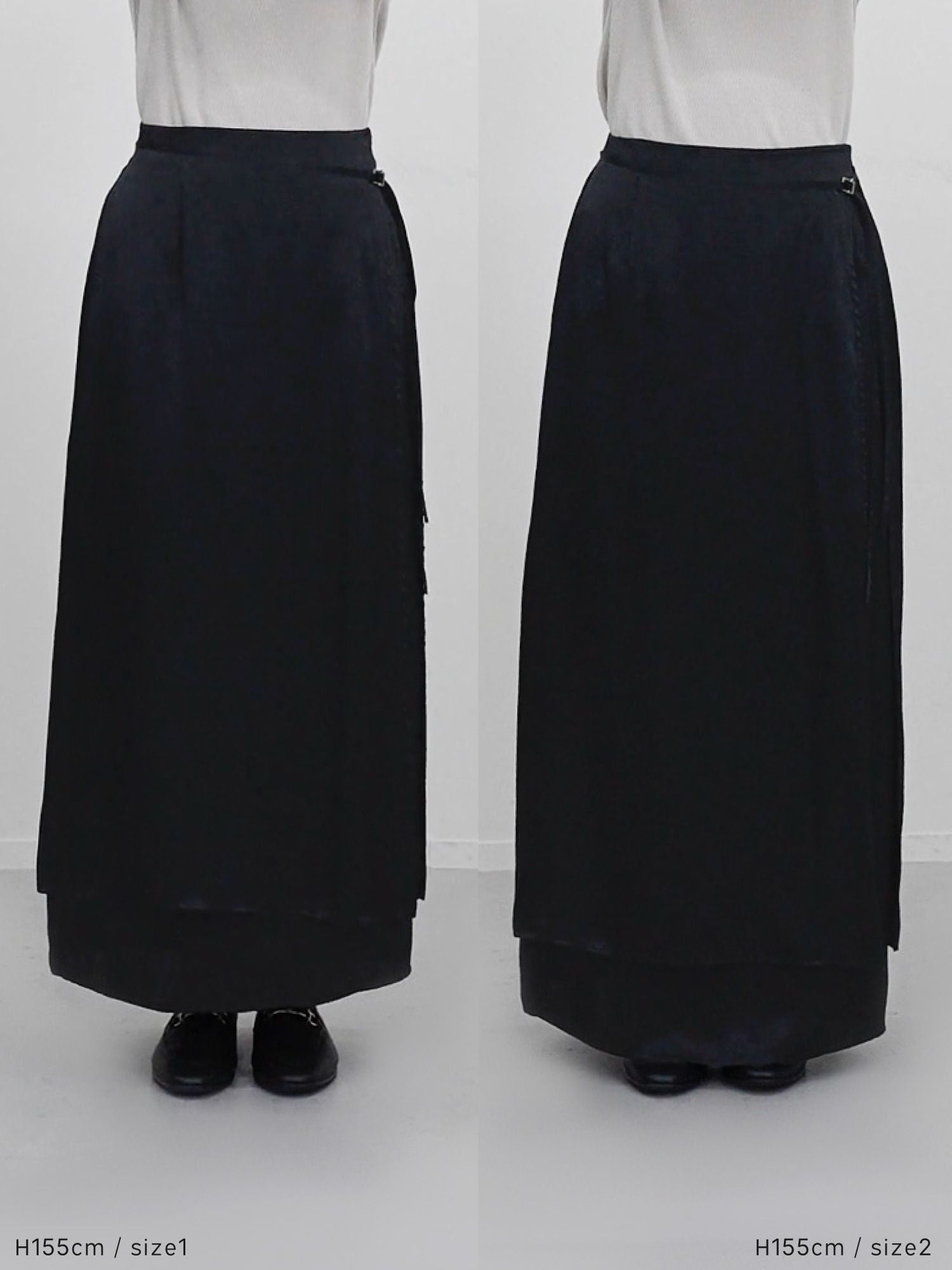 ラップレイヤードIラインスカート