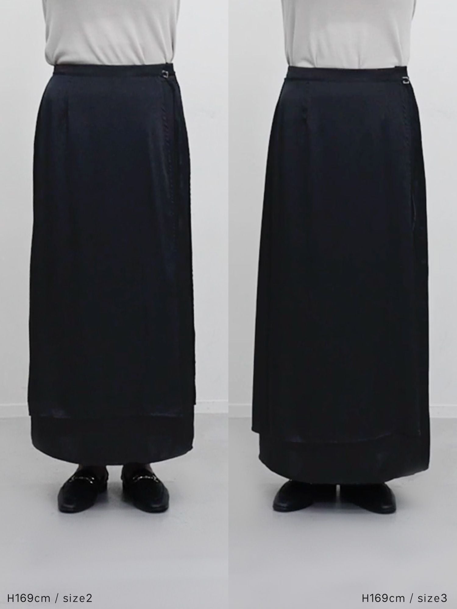 ラップレイヤードIラインスカート